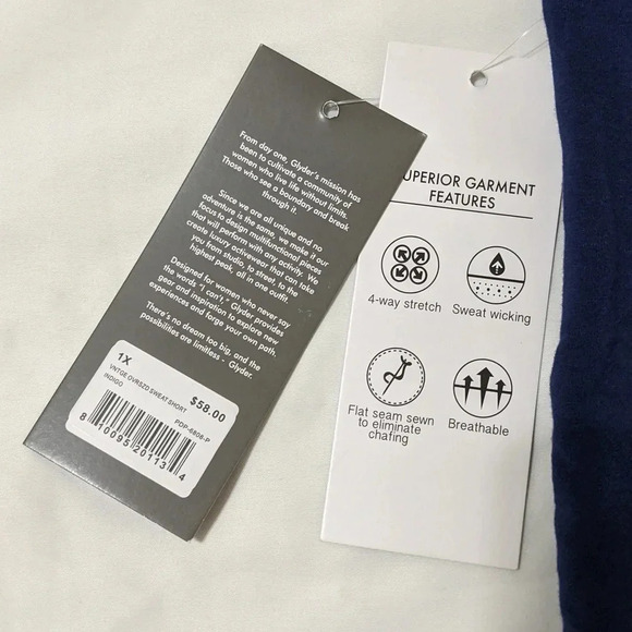 NWT Glyder Vintage Oversized Sweat Short, Color Indigo Size 1X - Picture 12 of 12